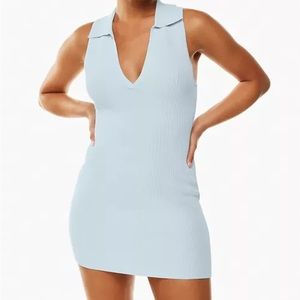 Babaton sculpt knit polo dress